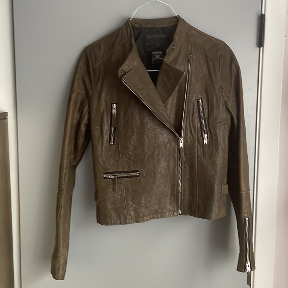 True Religion leather jacket, size M